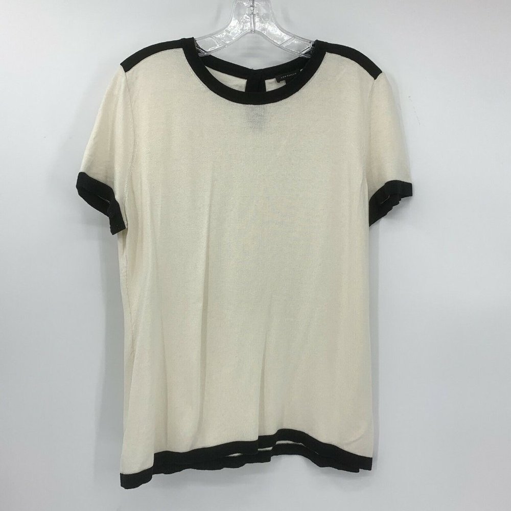 Ann Taylor Mixed Media Round Neck Women's Top Blou